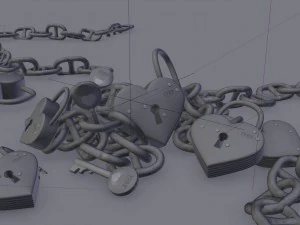 heart shaped lock 3D Model