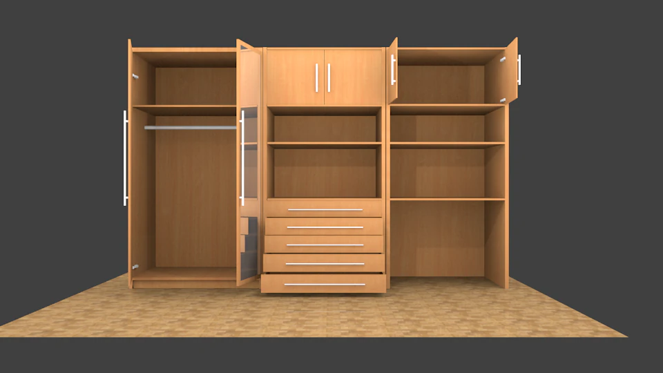 cupboard 3D Model .c4d .max .obj .3ds .fbx .stl .blend 