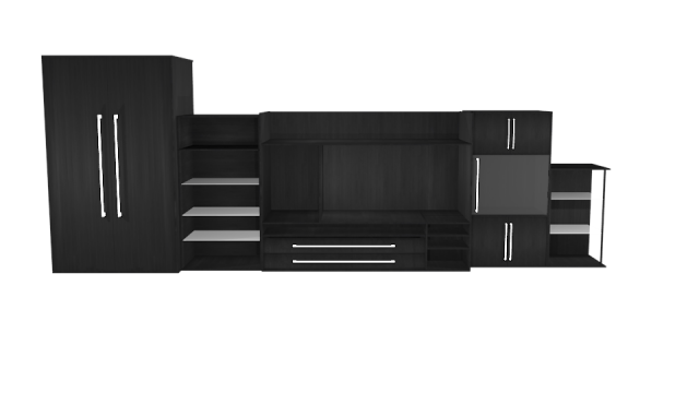 big black wall 3D Model .c4d .max .obj .3ds .fbx .stl .blend 