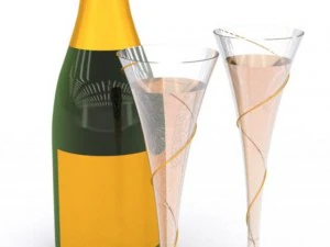 Champagnerglas 3D Modell