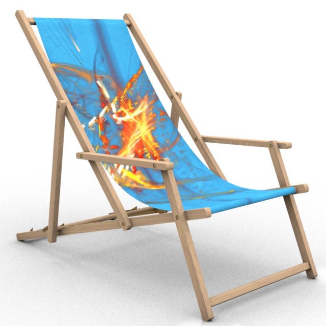 deck chair with arm rest 3D Model .c4d .max .obj .3ds .fbx .stl .blend 