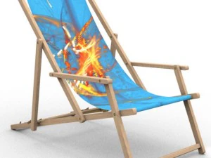 deck chair with arm rest 3D Model