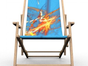 deck chair with arm rest 3D Model