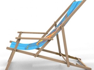 deck chair with arm rest 3D Model