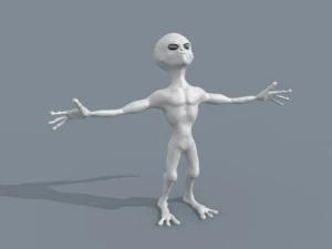 alien&iacute;gena cinza Modelo 3D