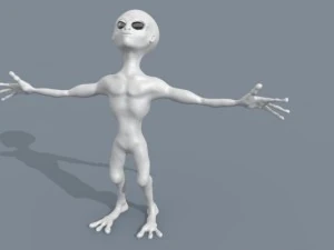 alien&iacute;gena cinza Modelo 3D
