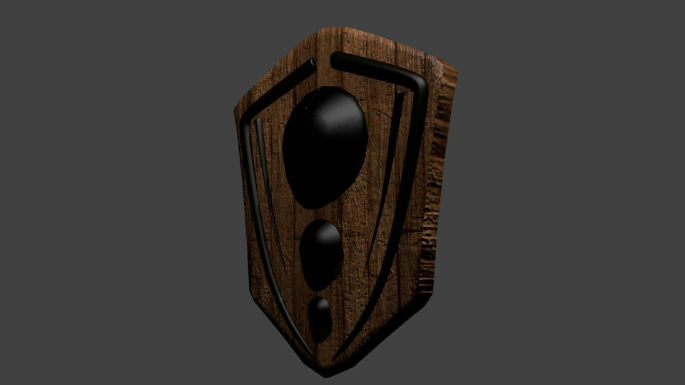 wooden shield 3D Model .c4d .max .obj .3ds .fbx .stl .blend