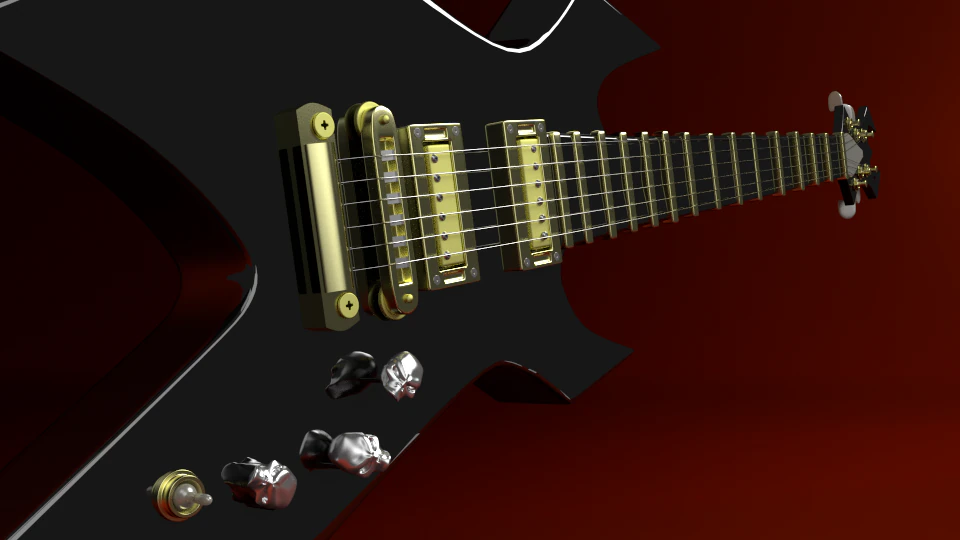 electric guitar 3D Model .c4d .max .obj .3ds .fbx .stl .blend 