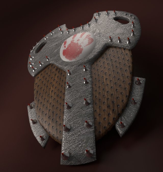 spiked shield 3D Model .c4d .max .obj .3ds .fbx .stl .blend 