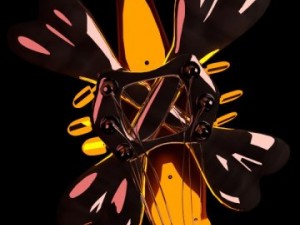 custom glowing skull guitar 3D Модель