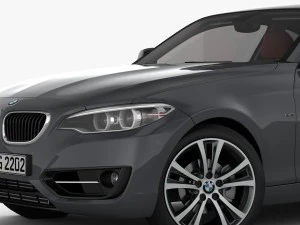 bmw serie 2 f22 linea sportiva 2015 Modello 3D