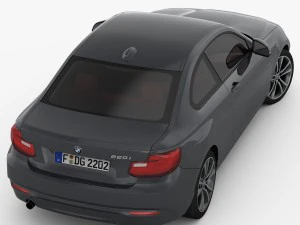 bmw serie 2 f22 linea sportiva 2015 Modello 3D