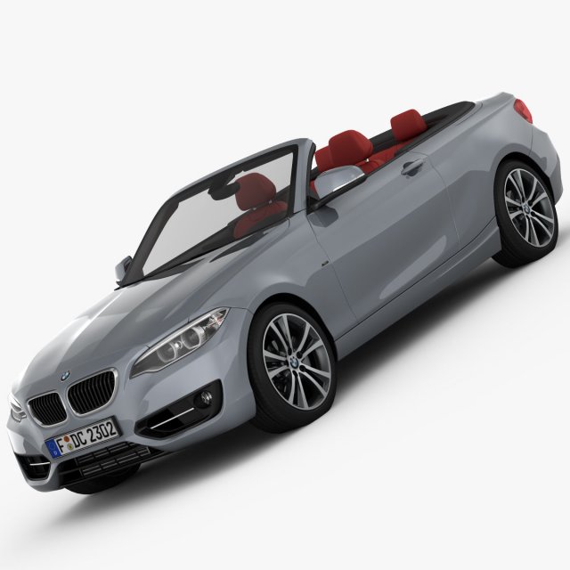 bmw 2 series f23 convertible 2015 3Dモデル .c4d .max .obj .3ds .fbx .stl .blend 