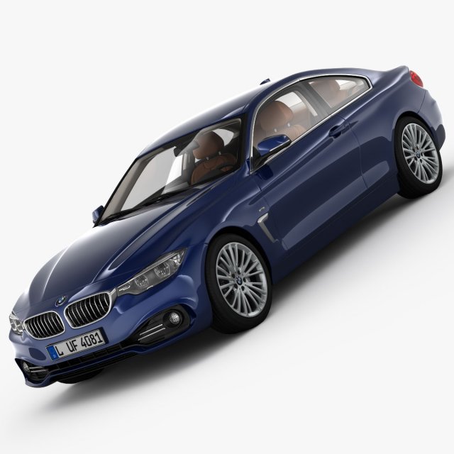 bmw 4 series f32 luxury line 2014 Model 3D .c4d .max .obj .3ds .fbx .stl .blend 