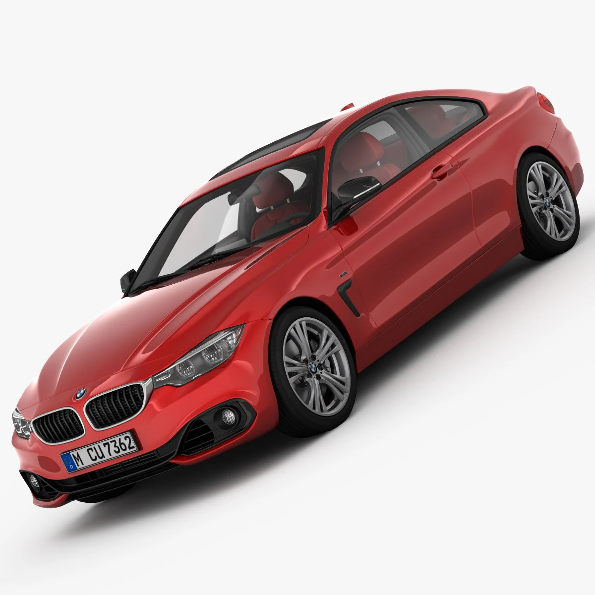 bmw 4 series f32 sport line 2014 3D Model .c4d .max .obj .3ds .fbx .stl .blend