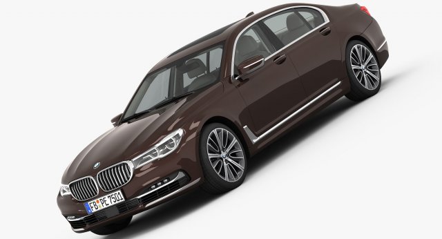 bmw 7-series long 2016 3D Model .c4d .max .obj .3ds .fbx .stl .blend