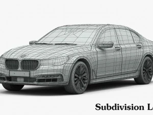 bmw serie 7 lungo 2016 Modello 3D