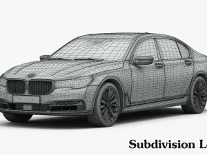 bmw serie 7 lungo 2016 Modello 3D
