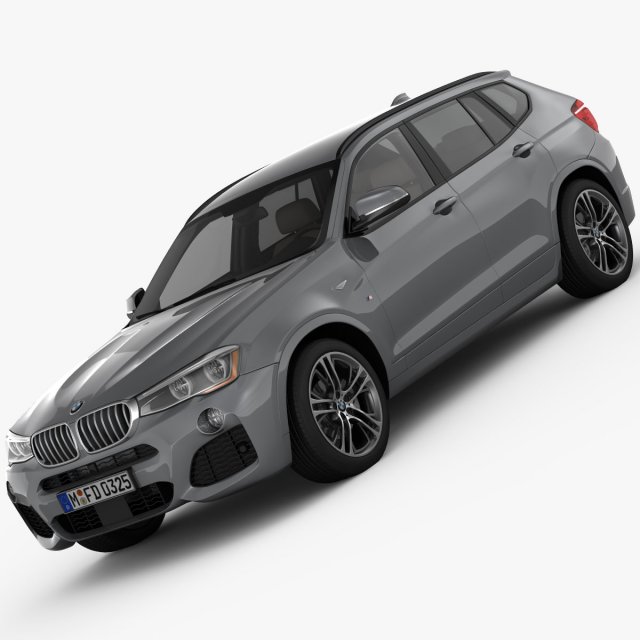 bmw x3 f25 m sport package 2015 3D Model .c4d .max .obj .3ds .fbx .stl .blend 
