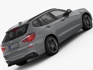bmw x3 f25 m sport package 2015 3D Model