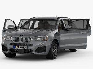 bmw x3 f25 m sport package 2015 3D Model