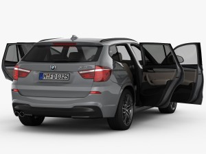 bmw x3 f25 m sport package 2015 3D Model