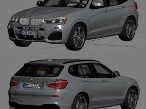 bmw x3 f25 m sport package 2015 3D Model