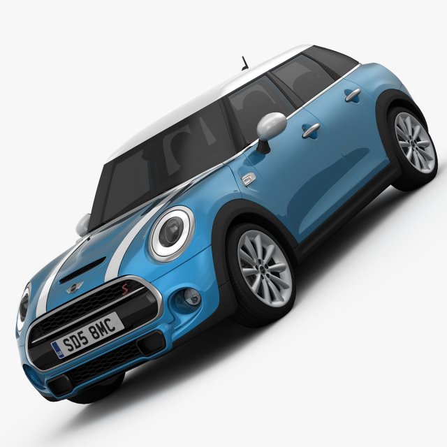 mini cooper s hardtop 5-door 2015 Model 3D .c4d .max .obj .3ds .fbx .stl .blend 