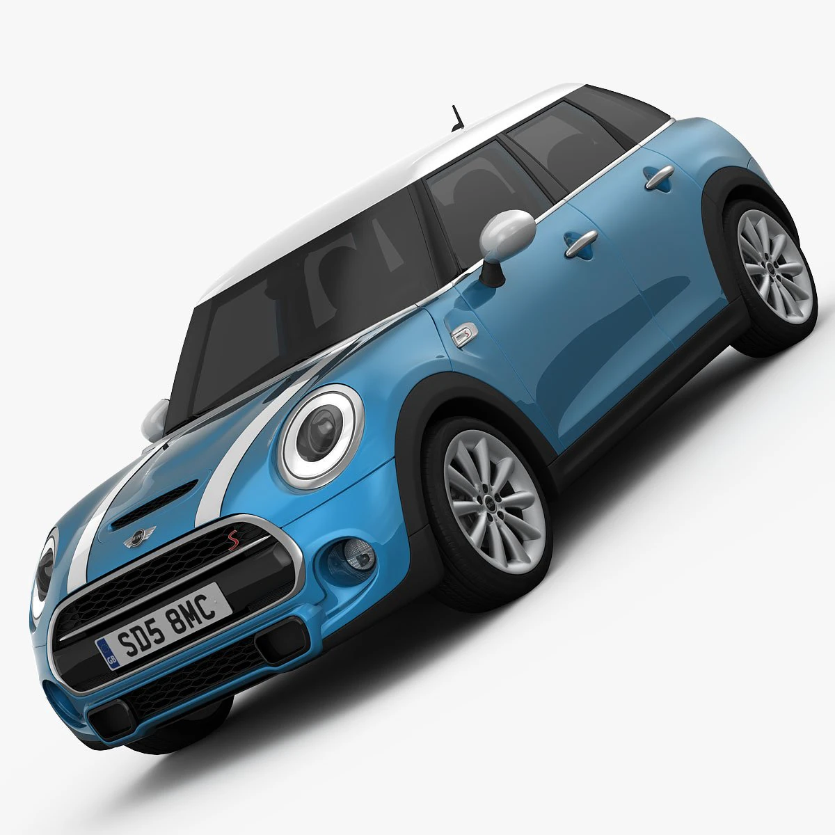 Mini Cooper S tetto rigido 5 porte 2015 Modello 3D .c4d .max .obj .3ds .fbx .stl .blend