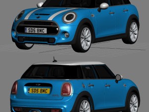 mini cooper s hardtop 5-door 2015 Model 3D