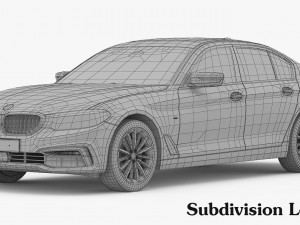 bmw 5-series luxury line 2017 3D Model