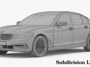 bmw 5-series luxury line 2017 3D Model