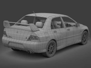 mitsubishi lancer evolution 9 rs 2006 3D Model