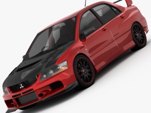 mitsubishi lancer evo 9 carbon 2007 3D Model