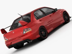 mitsubishi lancer evo 9 carbon 2007 3D Model