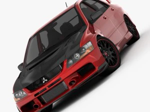 mitsubishi lancer evo 9 carbon 2007 3D Model