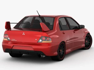 mitsubishi lancer evo 9 carbon 2007 3D Model