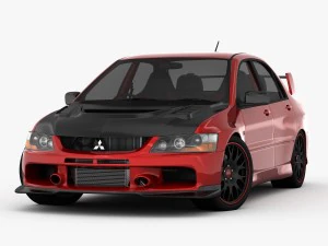 mitsubishi lancer evo 9 carbon 2007 3D Model