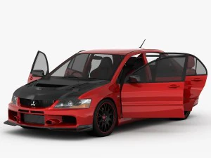 mitsubishi lancer evo 9 carbon 2007 3D Model