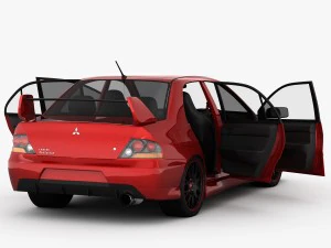 mitsubishi lancer evo 9 carbon 2007 3D Model