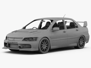 mitsubishi lancer evo 9 carbon 2007 3D Model
