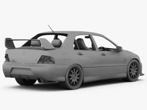 mitsubishi lancer evo 9 carbon 2007 3D Model