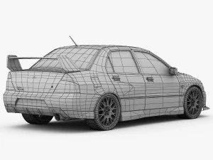 mitsubishi lancer evo 9 carbon 2007 3D Model
