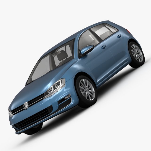 volkswagen golf 7 5-door 2013 3Dモデル .c4d .max .obj .3ds .fbx .stl .blend 