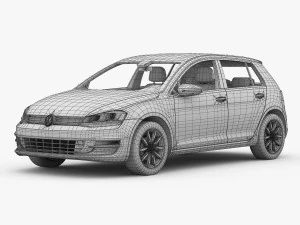 volkswagen golf 7 5-door 2013 3D Model