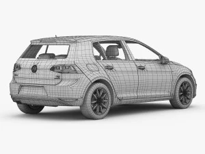 volkswagen golf 7 5-door 2013 3D Model