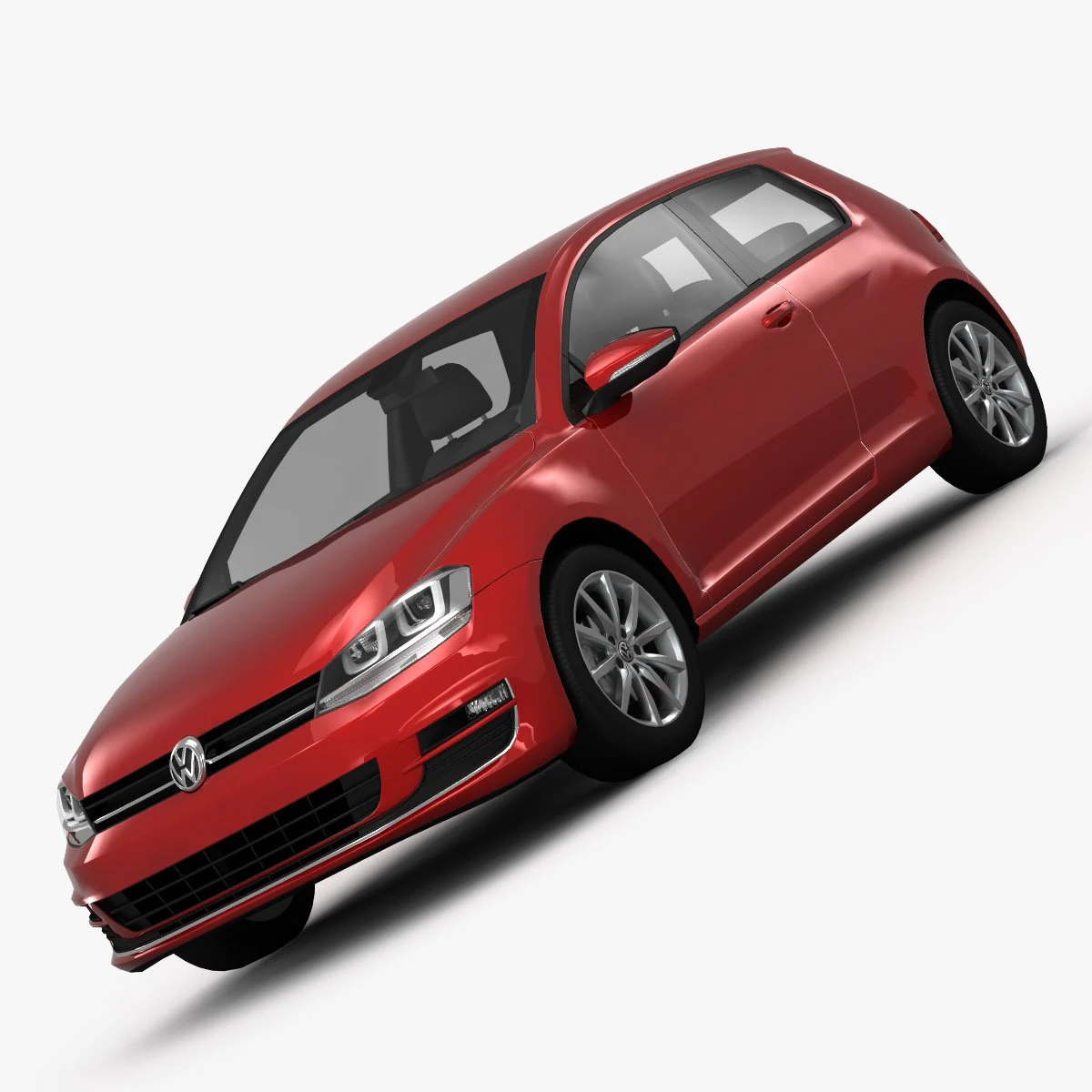 volkswagen golf 7 3-door 2013 3D Model .c4d .max .obj .3ds .fbx .stl .blend 