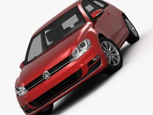 volkswagen golf 7 3-door 2013 3D Model