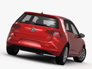 volkswagen golf 7 3-door 2013 3D मॉडल