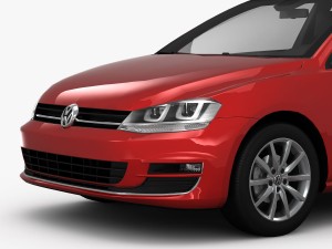 volkswagen golf 7 3-door 2013 3D मॉडल